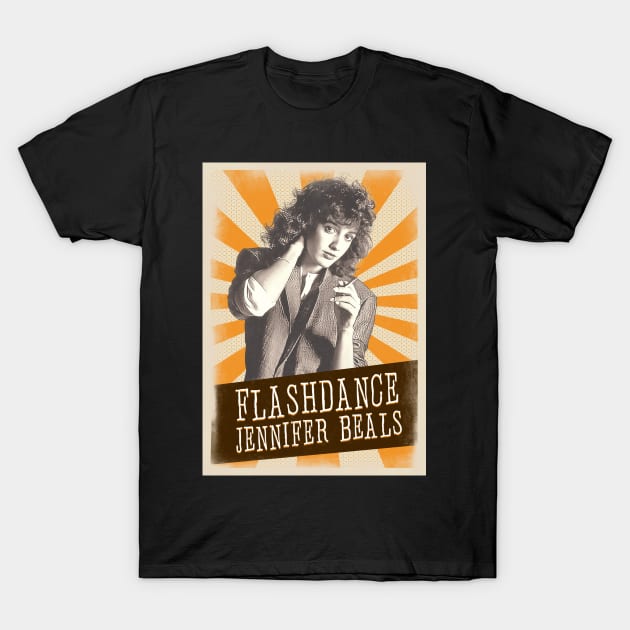 Vintage Aesthetic Jennifer Beals // flashdance T-Shirt by SkulRose